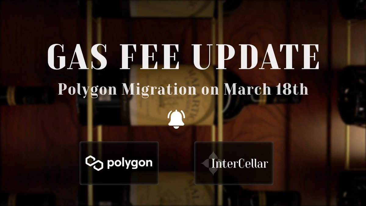 BYE BYE GAS FEES 👋
We're migrating to @0xPolygon on 03/18.

🍇 All @InterCellar_ upcoming drops will be #onPolygon.
🍇 Holders of existing drops will receive a Polygon NFT replacing the previous ETH NFT. Same look, same utilities, just lower fees.

RT to share.
More info ⤵️