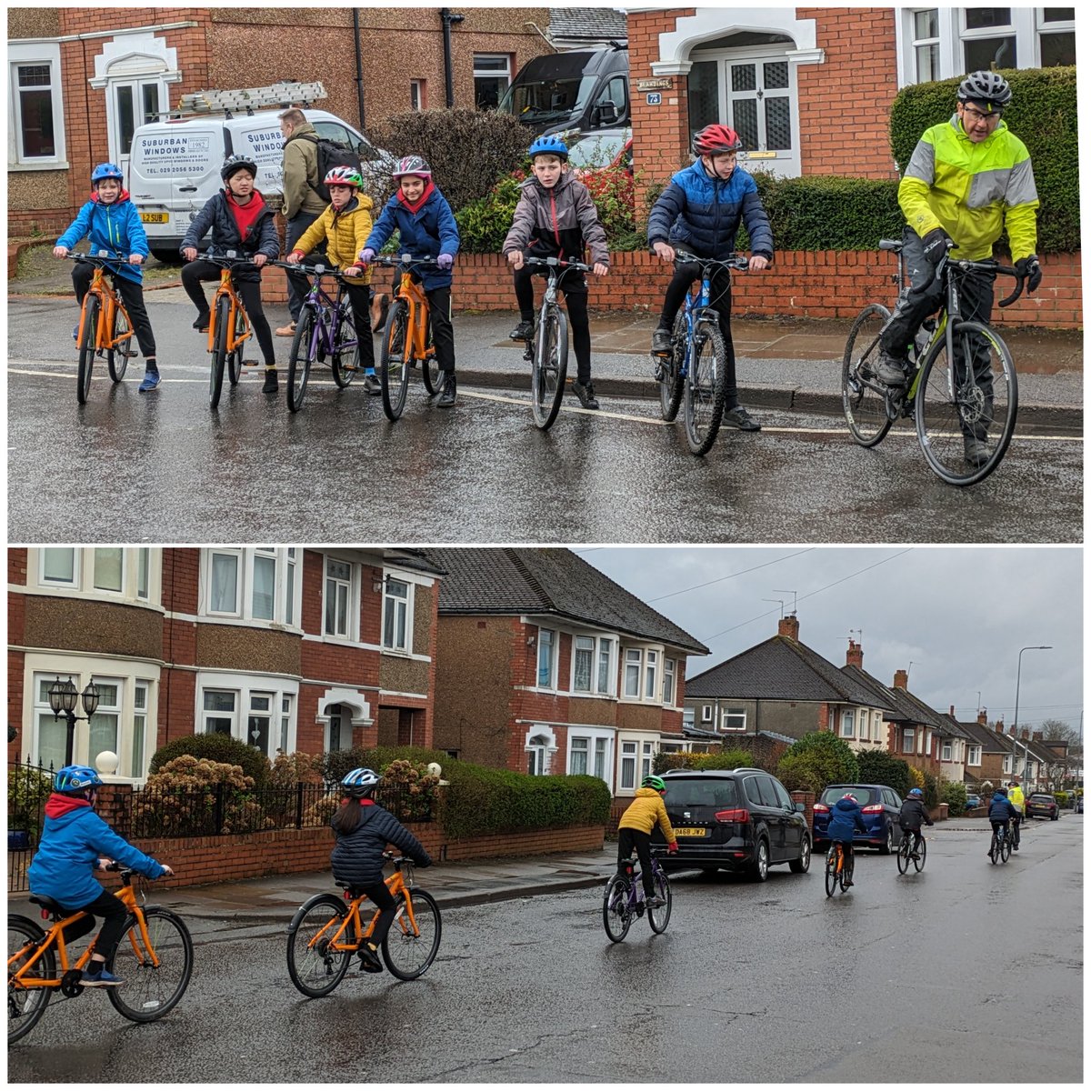 tonyrywenschool's tweet photo. Come rain or shine (mostly rain), Year #6PC have been out this week taking part in a cycling proficiency course. They all made fantastic progress and should be incredibly proud of themselves! 🚴🏻♀️ 🚴🏾♂️
@CSC_Wellbeing #HandWB #HCI https://t.co/xrbOvIudA6