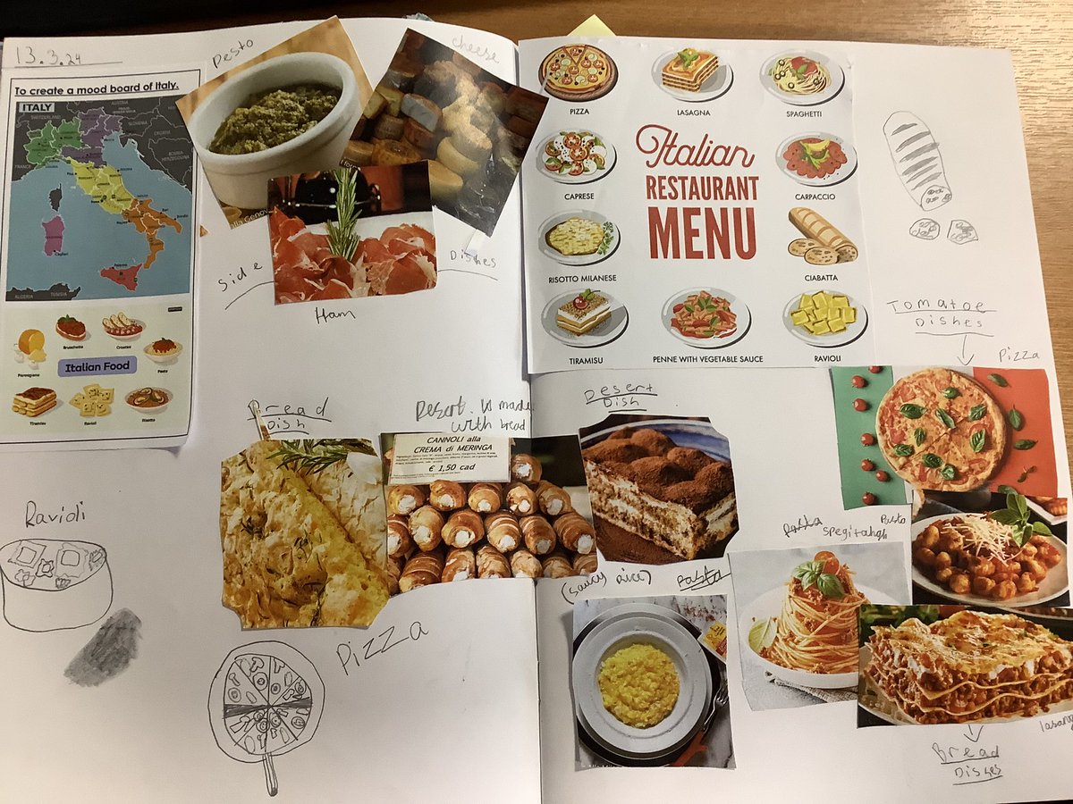 In Gill Class we have been creating a mood board in DT based on Italian food. There have been lots of discussion around what the children enjoy and what would be healthy meal choices.