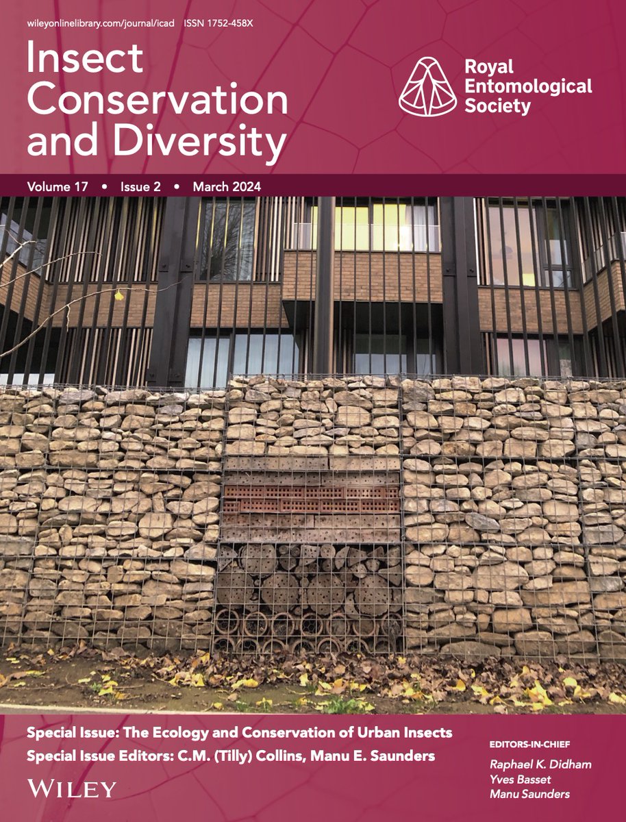 The Ecology and Conservation of #UrbanInsects Special Issue is now live! Edited by @PolyTilly & @ManuSaunders, the papers emphasise the need for research and syntheses to inform urban conservation action. Take a look at the contents here: resjournals.onlinelibrary.wiley.com/toc/17524598/2… @WileyEcolEvol