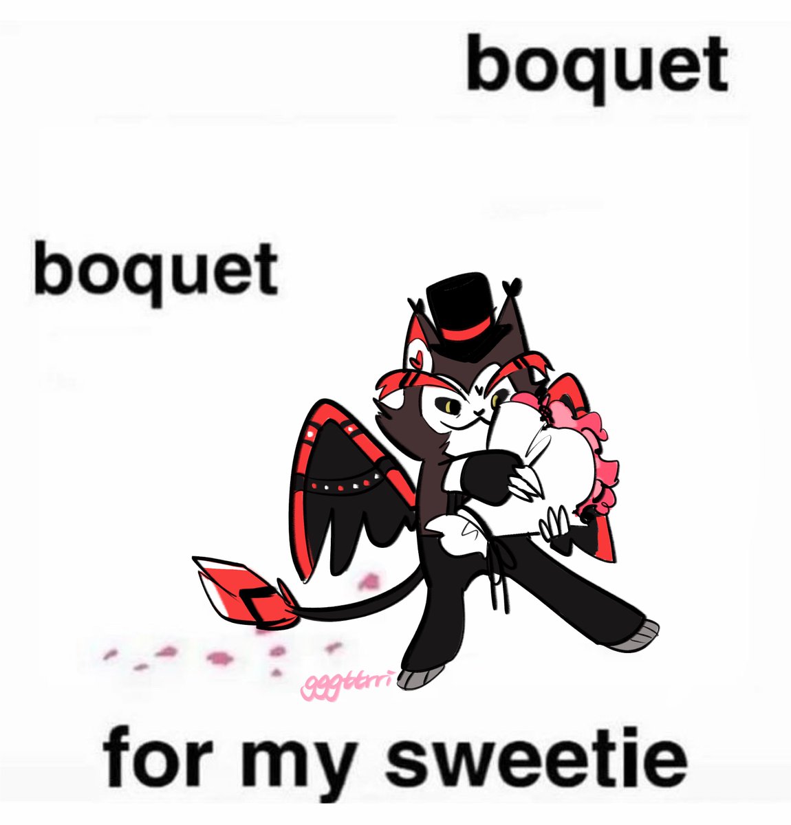 gabeirg's tweet photo. boquet for my sweetie 

#HazbinHotelFanart #huskerdust https://t.co/qW3nTWiC3D