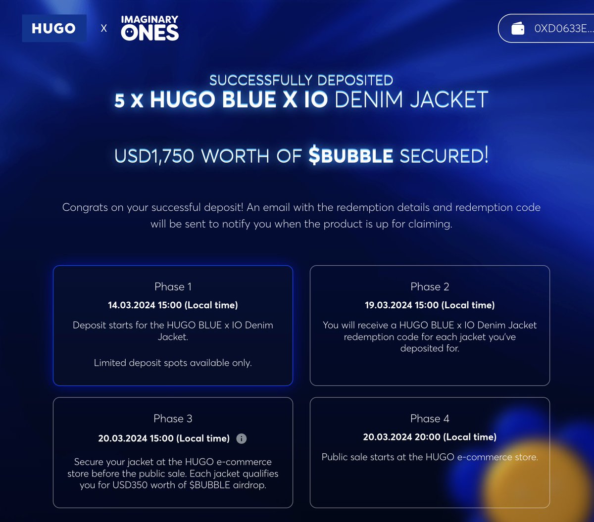 SuperSöze 🔑 $FAN (@supersoze) on Twitter photo Super Happy to have gotten in on the <a href="/Imaginary_Ones/">Imaginary Ones | Bubio.ai</a> X <a href="/HUGOBOSS/">HUGO BOSS Corporate</a> drop! #LFG Super Happy to have gotten in on the <a href="/Imaginary_Ones/">Imaginary Ones | Bubio.ai</a> X <a href="/HUGOBOSS/">HUGO BOSS Corporate</a> drop! #LFG