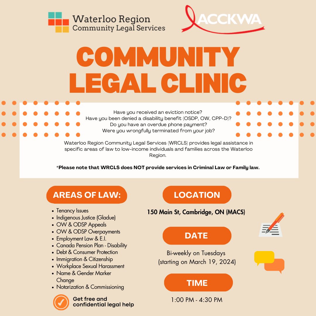Waterloo Region Community Legal Services tweet media