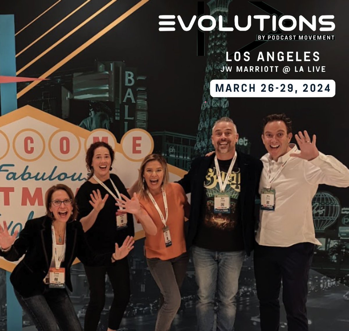 .@PodcastMovement Evolutions is less than 2 weeks away! This group👇of enthusiastic Stackers & more will be there to chat all things #podcast tech with friends new & old. And don’t forget Rockie Thomas’ session on Friday, March 29 (at 11AM on the Industry Stage). See ya there!