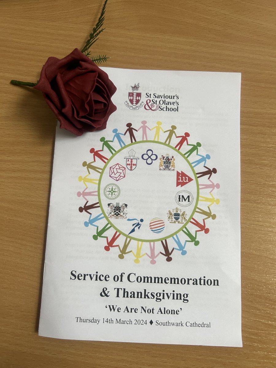 St Saviour's and St Olave's School celebrated their birthday with a service of commemoration and thanksgiving at Southwark Cathedral. With the theme 'We are not alone', they highlighted all their partner organisations including the SDBE. 'Fear not, for I am with you' Isaiah 4:10.