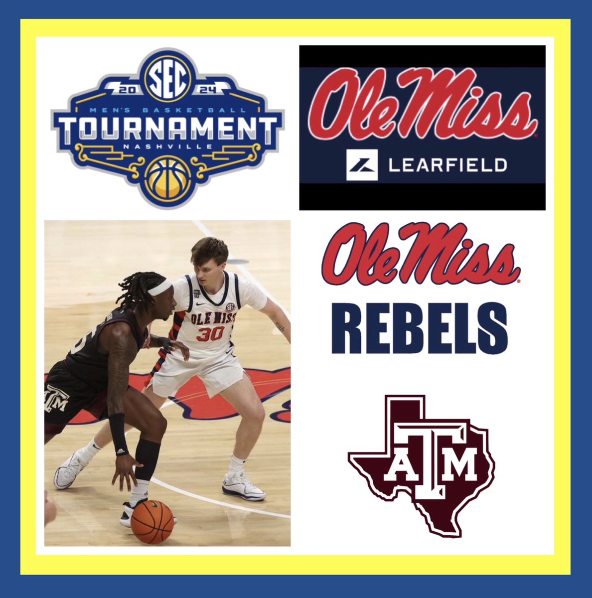 Tonight at 6pm  <a href="/OleMissMBB/">Ole Miss Men’s Basketball</a> takes on TXAM in the SEC Tournament! Airtime on the <a href="/OleMissNetwork/">Ole Miss Sports Network</a> is 5:30pm w/ <a href="/RebVoice/">David Kellum</a> &amp; <a href="/thduker/">Marc  Dukes</a>!
Listen 🎧⬇️
📻 local station olemisssports.com/sports/2018/7/…
📱 <a href="/OleMissSports/">Ole Miss Athletics</a> app
💻 online olemisssports.com/watch/?Live=94…