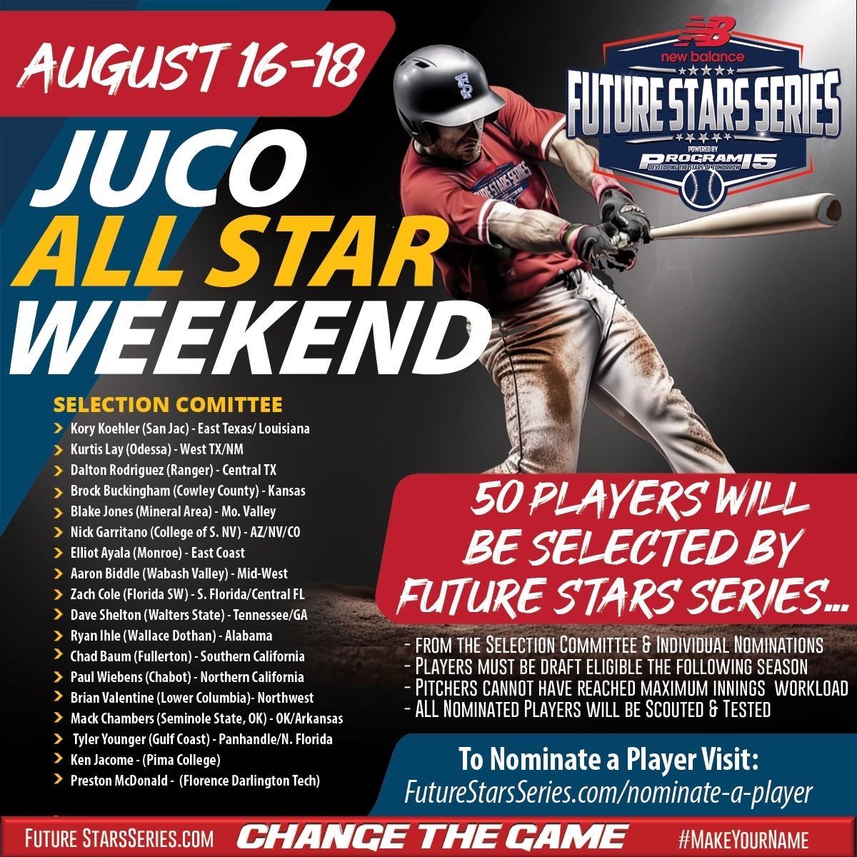 The FSS College All-Star Weekend is set to showcase top-tier D1 & JUCO talent, August 16-18. Coaches on the Selection Committees have been announced. ⬇️ 🔗 bit.ly/48OPQZl @NB_Baseball #WeGotNow