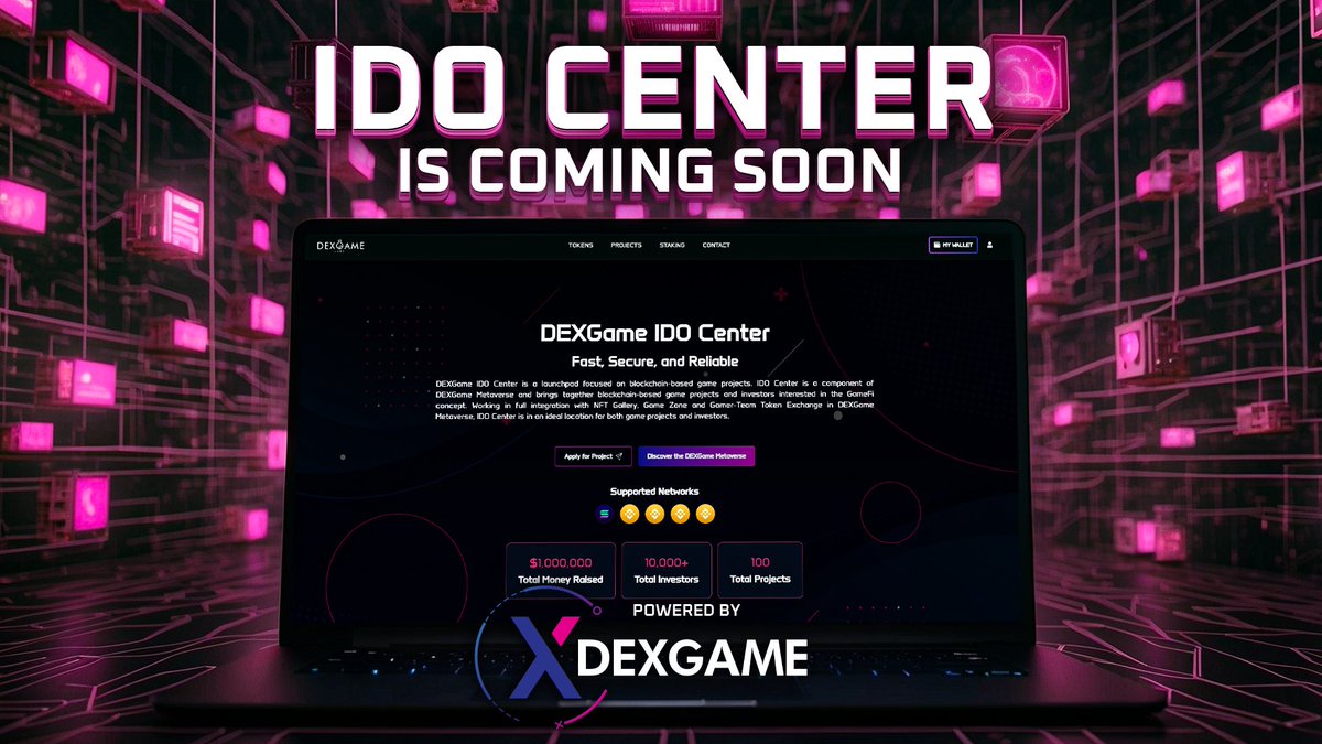 🚀 Exciting News: IDO Center Coming Soon to Dexgame! Get ready for the ultimate launchpad for gaming projects. Stay tuned for updates and be part of the future of gaming innovation! 🎮💡 #Dexgame #IDO #GamingInnovation