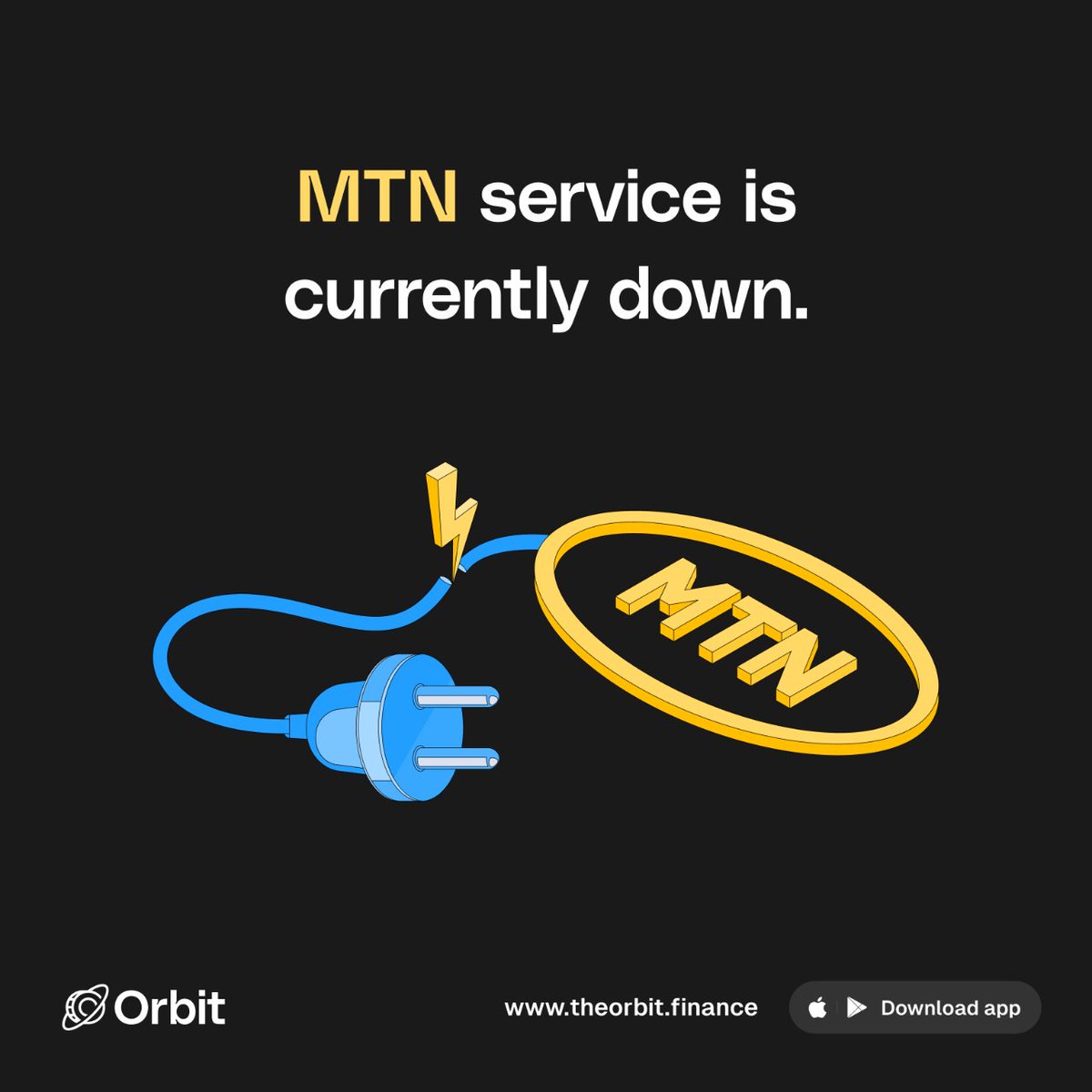Theorbit_fin's tweet photo. Please kindly bear with us as MTN is currently experiencing an issue with their network. According to their X post, this as a result of “a damage to international undersea cables across East &amp; West Africa.”
#MTN #Networkfailure #mtndowntime https://t.co/NcHXFaQsOv
