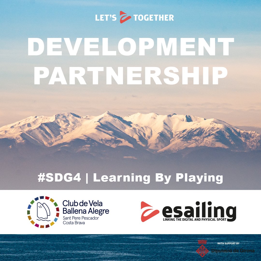 DEVELOPMENT PARTNERSHIP
Together engaging and creating knowledge on how to use Play eSailing as a coaching tool and growing interest about sailing.

#growth #development #sailing #esailing <a href="/sailingballena/">@SailingBallena</a> <a href="/DiputacioGirona/">Diputació de Girona</a> <a href="/costabrava/">Costa Brava Pirineu</a>