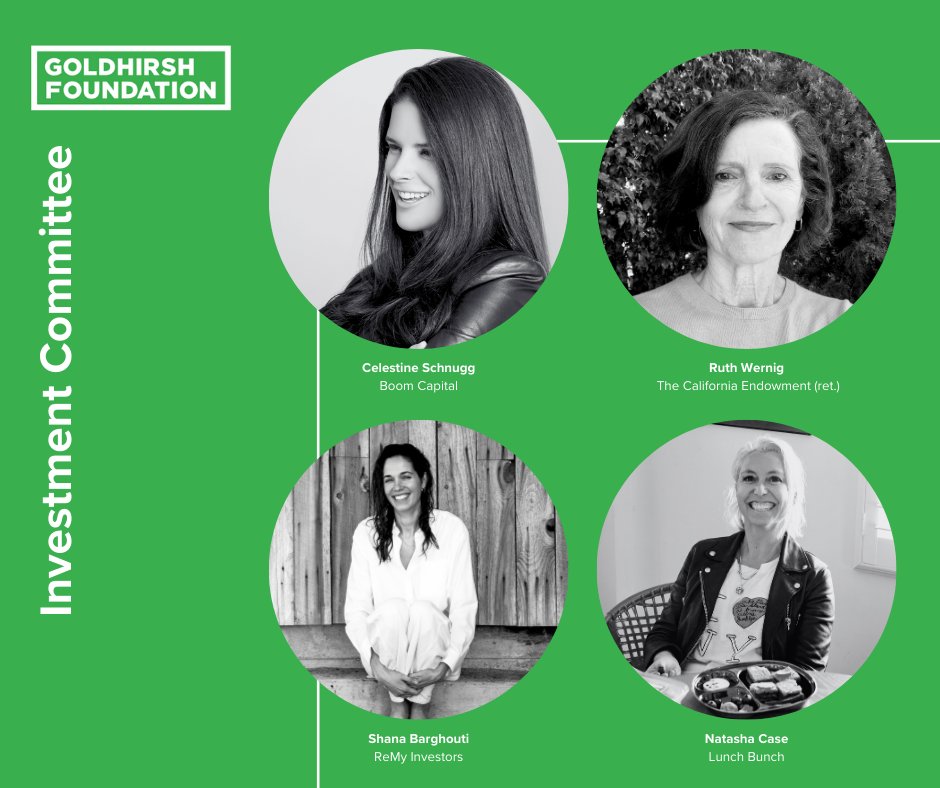 taranellroth's tweet photo. All four women on our new @GoldhirshFdn investment committee have proven themselves as business and civic leaders, as well as visionaries, during the course of their careers. This is a mission-aligned group that knows what a good investment looks like. I am honored that Shana Barghouti, Natasha Case (@NaTaterTot), Celestine Schnugg @ceeceeboom), and Ruth Wernig have chosen to join our team, and I can’t wait for us to get to work. https://t.co/WOPrskxLqh