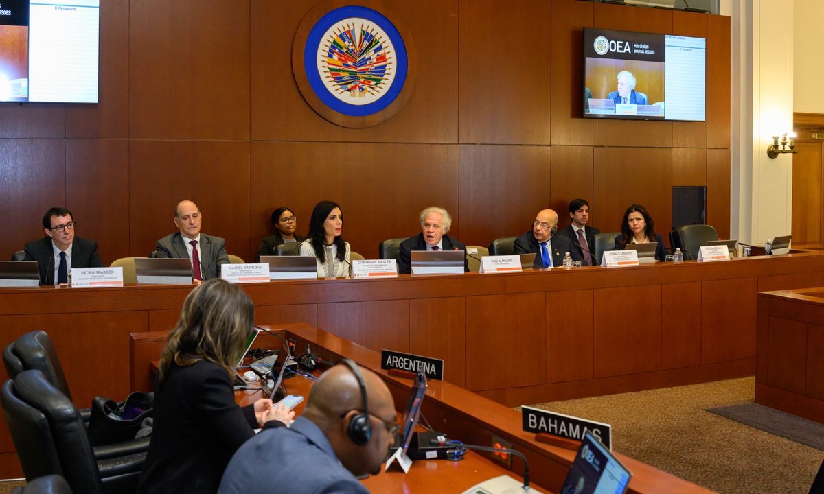 Foreign Minister and current President of the @coe Committee of Ministers @DominiqueHasler was honored to take part in a dialogue with @OAS_official Member States on our shared priority of protecting and promoting #humanrights, #democracy & the #ruleoflaw #liecoe
