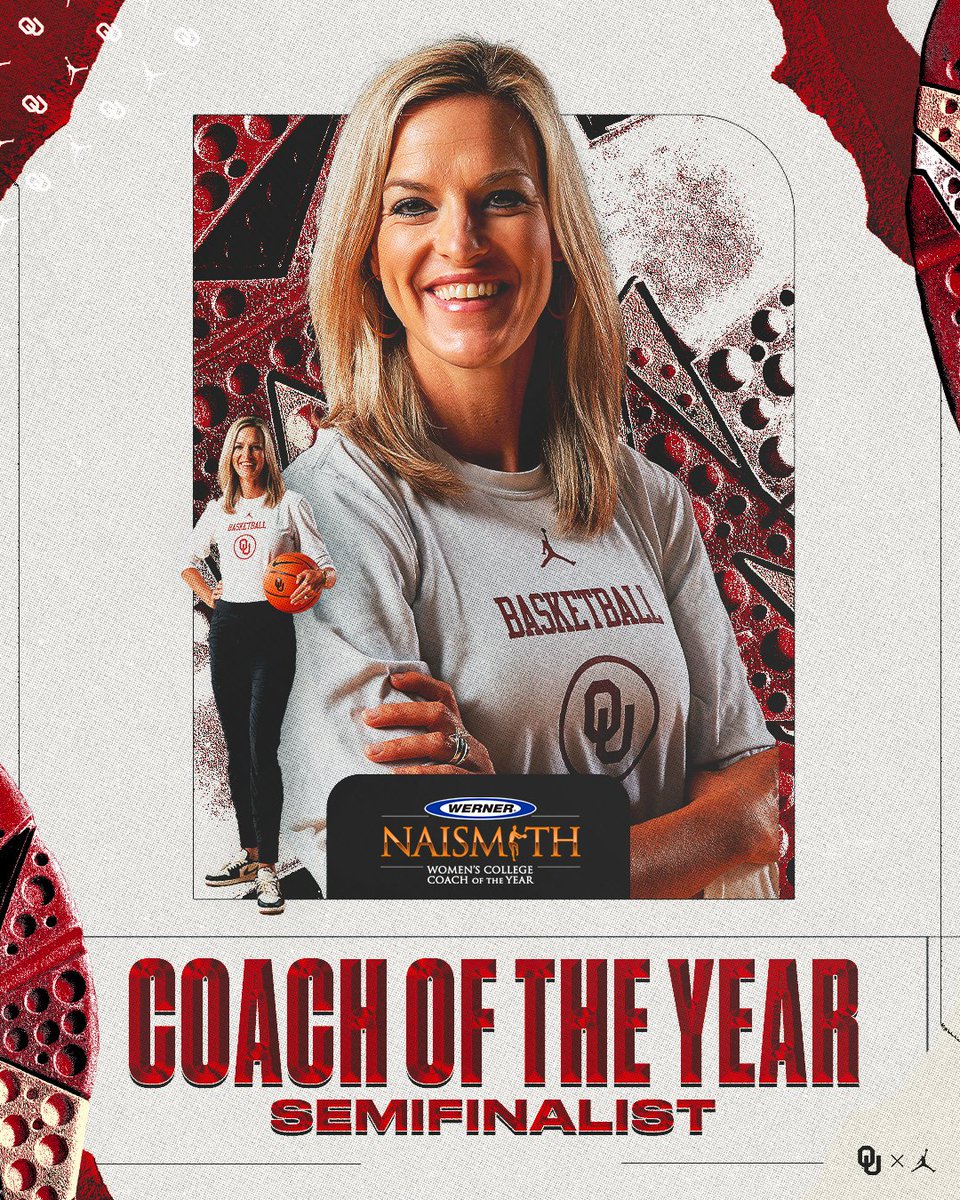Among the best of the best 🏆 Coach Jennie Baranczyk is a Naismith Coach of the Year Semifinalist! #BoomerSooner | bit.ly/49Sl17o
