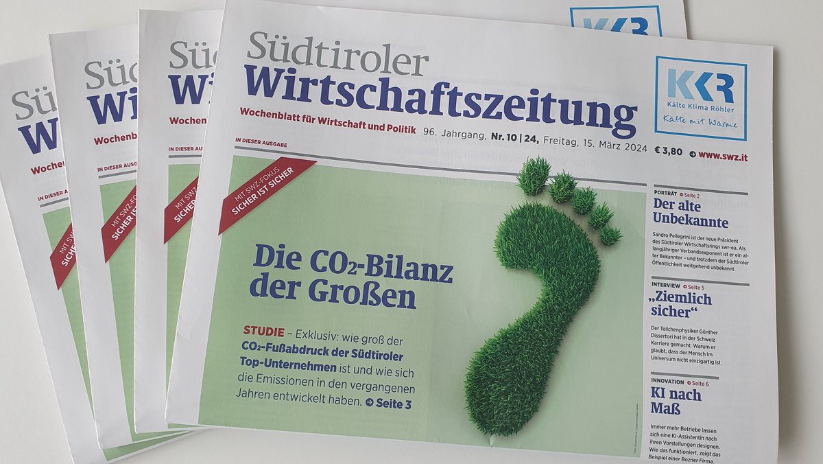 Ein Team der @unibz_news hat die ökologische und soziale #Nachhaltigkeit der größten Südtiroler Unternehmen erhoben. Wie groß der #CO2-Fußabdruck der Top-Unternehmen ist und wie sich ihre #Emissionen in den letzten Jahren entwickelt haben. Morgen in der #SWZ