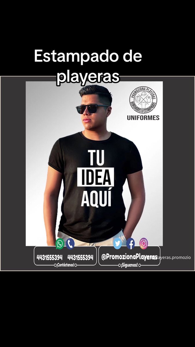 Promoziona's tweet photo. Todo tipo de playeras y uniformes para personal con servicio de bordado y estampado. Contáctanos al 4431555394 https://t.co/W5t4BmEBXT