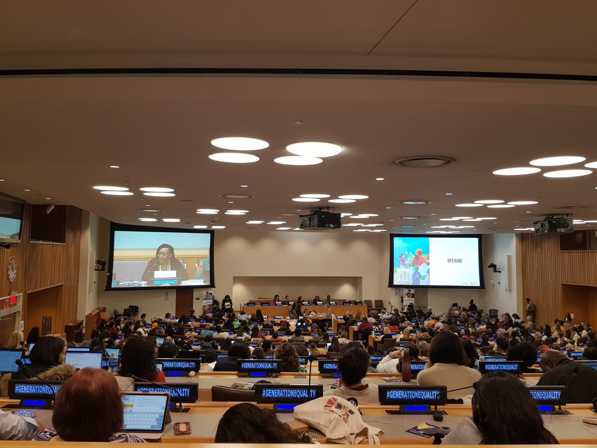 “Only 1% of global development funding goes to women's rights movements and it is NOT enough" stated Memory <a href="/kachambwa/">Memory Kachambwa</a>, Executive Director of <a href="/FemnetProg/">FEMNET</a> calling for more resources at the #GenerationEquality forum at #CSW68