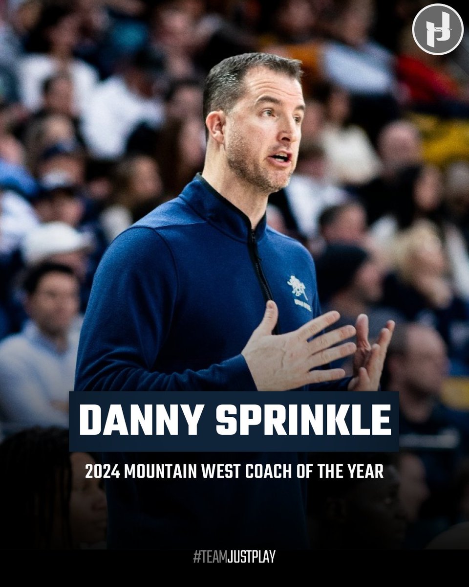 Congrats to the @MountainWest Coach of the Year, @USUCoachSprink! 👏🏽👏🏽👏🏽 #TeamJustPlay x @USUBasketball
