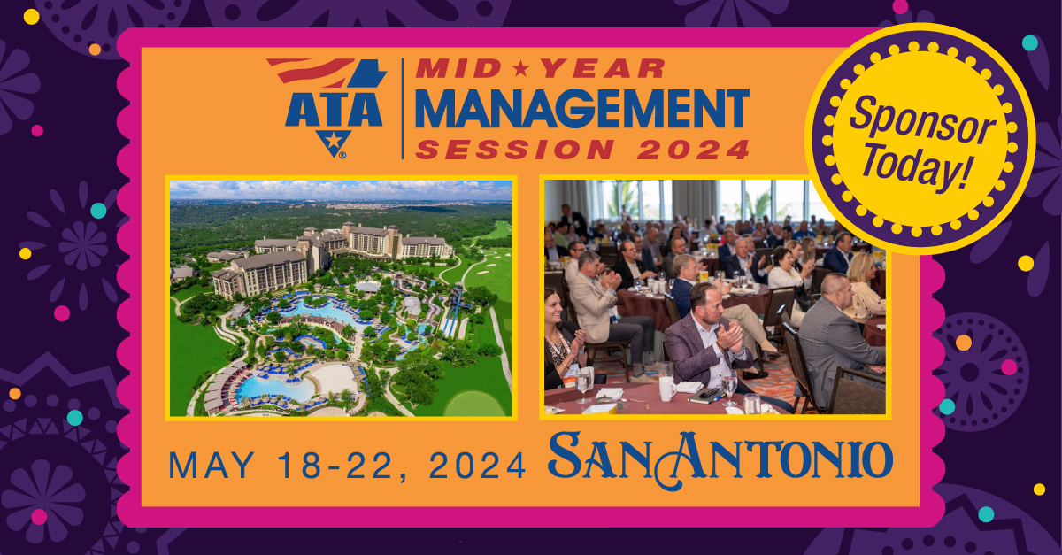 TRUCKINGdotORG's tweet photo. Engage with the most distinguished professionals in #trucking at ATA’s 2024 Mid-Year Management Session (MYMS) this May in San Antonio, TX. #mymgmt24 sponsorships are available now: https://t.co/LN9u22prFC https://t.co/8g6UetKo56