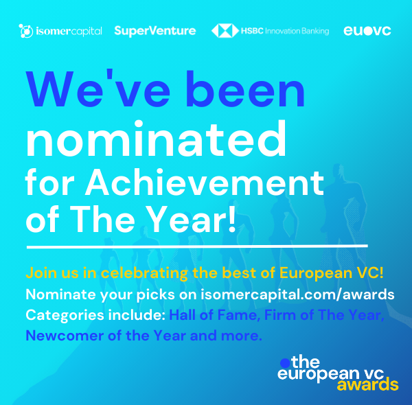 We are excited to share that we've been nominated for The European VC Awards 🌟, recognising excellence in the European venture capital industry. Your nominations can help us champion our industry and make it even stronger. isomercapital.com/awards