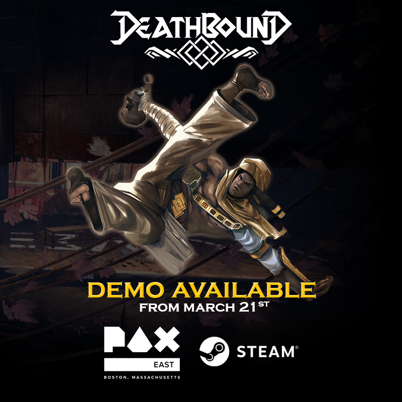 Gates to the forgotten city will be open again and a new Fallen Warrior will enter Akratya. An updated demo of #Deathbound will be available on Steam and at our #PAXEast booth in Boston starting March 21st ❖

#SteamWishlist #Soulslike #RPG #IndieGame