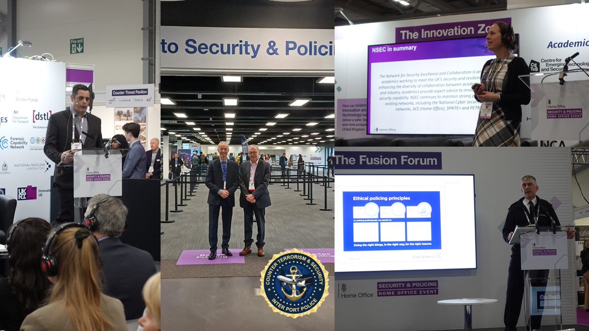 INTERPORTPOLICE participated in the Security and Policing Home Office Event in Farnborough UK. Great to catch up on latest technologies and techniques and learn from subject matter experts, including the @CollegeofPolice @INTERPOL_HQ and @CranfieldUni NSEC programme.