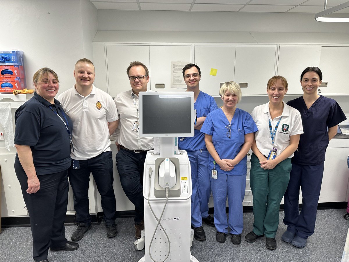 📰NEWS: Thank you to the Royal Victoria Infirmary Burn Unit team in Newcastle Upon Tyne who are carrying out a product evaluation of our DeepView AI®– Burn system. Our groundbreaking device is 92% accurate in Day-1 burn wound assessment. #burnwounds #betterburncare #predictiveai