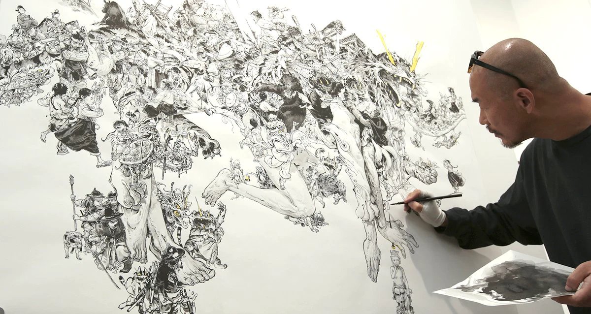 prokotv's tweet photo. "Kim Jung Gi said he didn't learn to draw one, two or three point perspective.

He simply learned to draw the box and tumble the box around."

-Marshall Vandruff

🎥 New video is up on the ProkoTV YouTube! https://t.co/wEhw0IgcOo