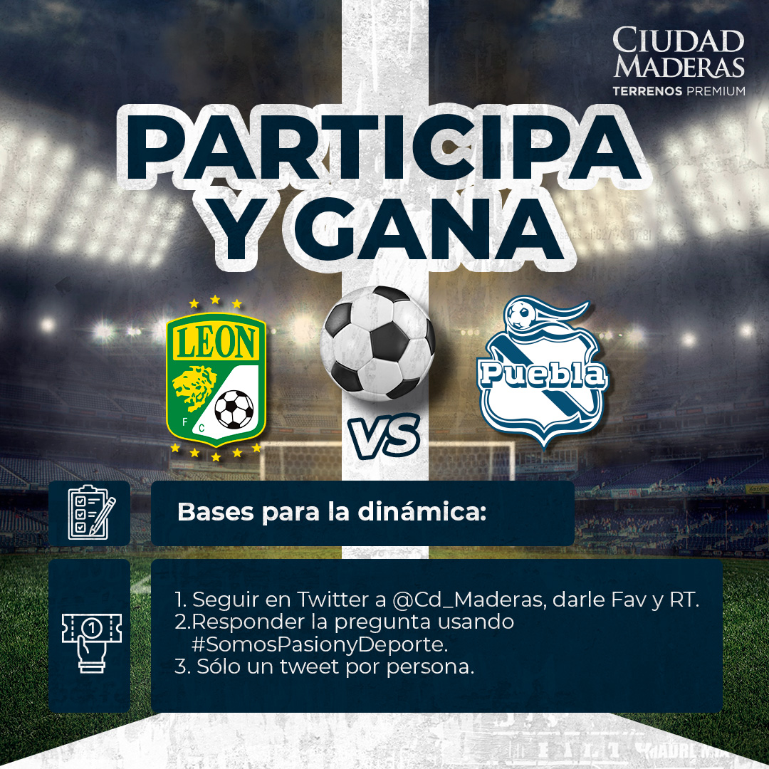 ¡Participa y gana!

Sé uno de los ganadores de un pase triple para este gran encuentro 🎟⚽

Para ganar sigue las bases y responde la pregunta👇🏻

¿Quién es conocido como el segundo máximo anotador en la historia del Club León? ⚽🤩