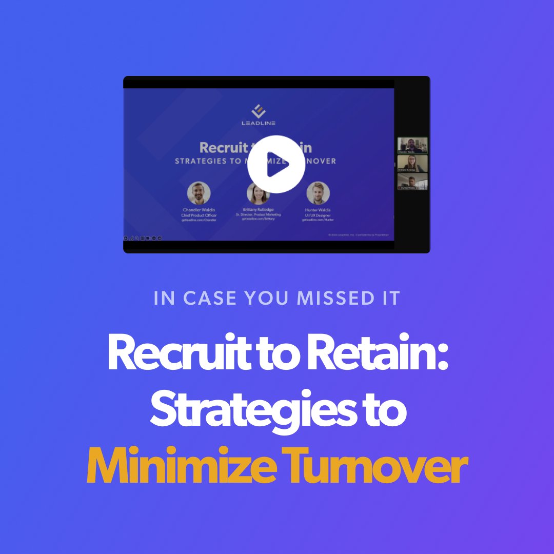 Missed last week's webinar on minimizing turnover & building a strong retention strategy? We've got you covered! The recording is now available to help you attract & retain top talent.

Watch Here: hubs.ly/Q02ptWJt0

#EmployeeRetention #HRWebinar #RetentionStrategies