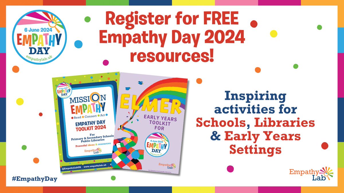 📢OUT NOW📢 Make #EmpathyDay 2024 the best one yet! Our FREE toolkits have all the resources, ideas and activities to get ready for 6 June. Use them to take part in this year's Mission Empathy challenge - complete with BRAND NEW activities! Register at empathylab.uk/empathy-day