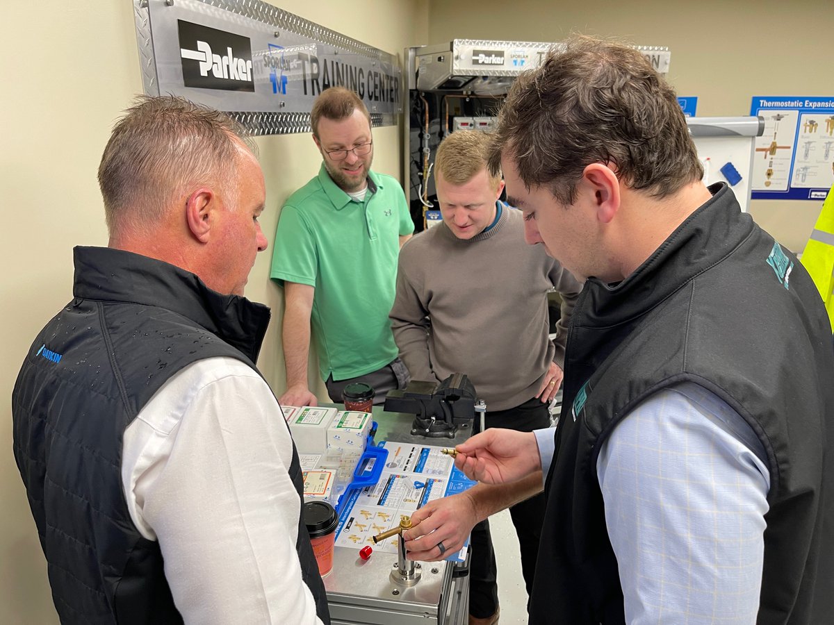 Sporlan's tweet photo. This week we have both United #Refrigeration and KeepRite Refrigeration in house for some Parker Sporlan #HVACR training where we will also be celebrating Pi day with some pizza from IMO's Pizzeria!๐๐ #hvactraining #piday2024 #imos #UnitedRefrigeration #KeepRite https://t.co/HlrK2AW0Dw