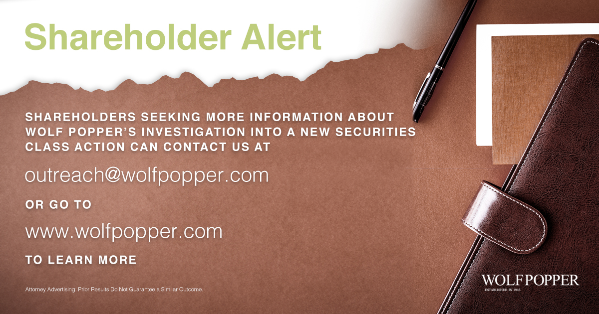 #Shareholder Alert: @WolfPopperLLP  Announces Investigation on Behalf of #Investors in Temenos AG American Depositary Shares (OTC: $TMSNY)
#securitieslitigation #classactionlawsuitlawsuit #shareholderactivism #securitiesclassaction #classactions #leadplaintiff
'Link in Comments'
