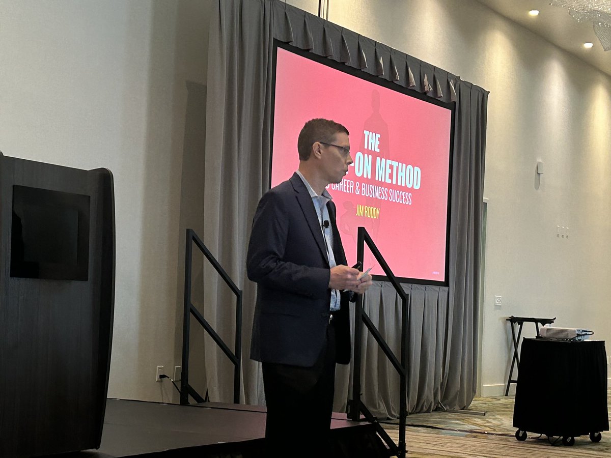 Jim_Roddy's tweet photo. I was honored to keynote and present The #WalkOnMethod today at the National Computer Corporation @NCCPOS partner conference today. Very positive feedback — and I got to meet a very good boy! @InsideRSPA https://t.co/zOYk0DWhkG
