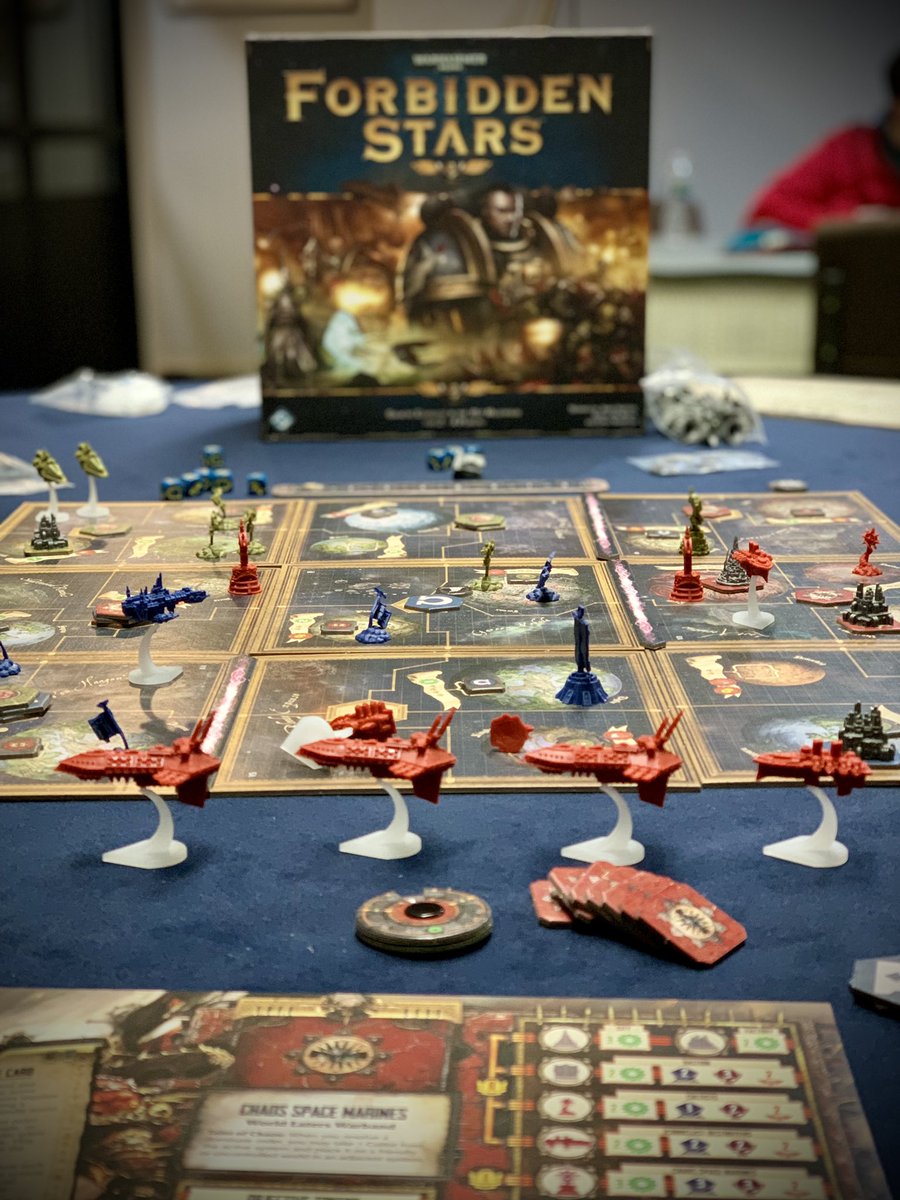 meeplenomics's tweet photo. Hey, Meeps! I finally did it, after 8 years sitting on my shelf.. I did it. I played Forbidden Stars, published by @FFGames! It has a very interesting memory/programming mechanic with loads of player interaction. I really enjoyed this one and look forward to playing it again! https://t.co/xNfx2d6Nme