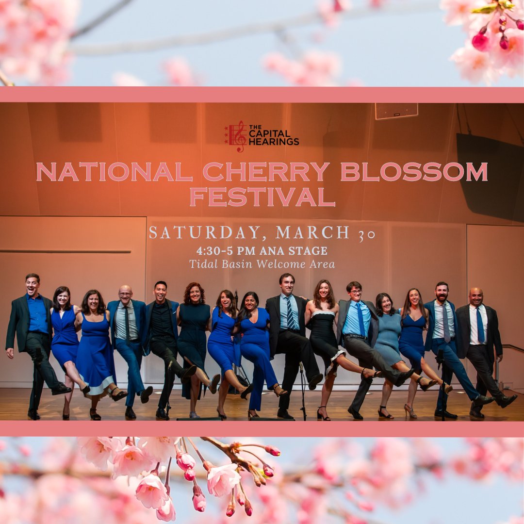 🌸 Save the date! 🎵 Catch The Capital Hearings at The National Cherry Blossom Festival on March 30th at 4:30pm! 🎶 Don't miss this incredible performance set against the stunning backdrop of cherry blossoms in bloom. #CapitalHearings #CherryBlossomFestival #DC #LiveMusic