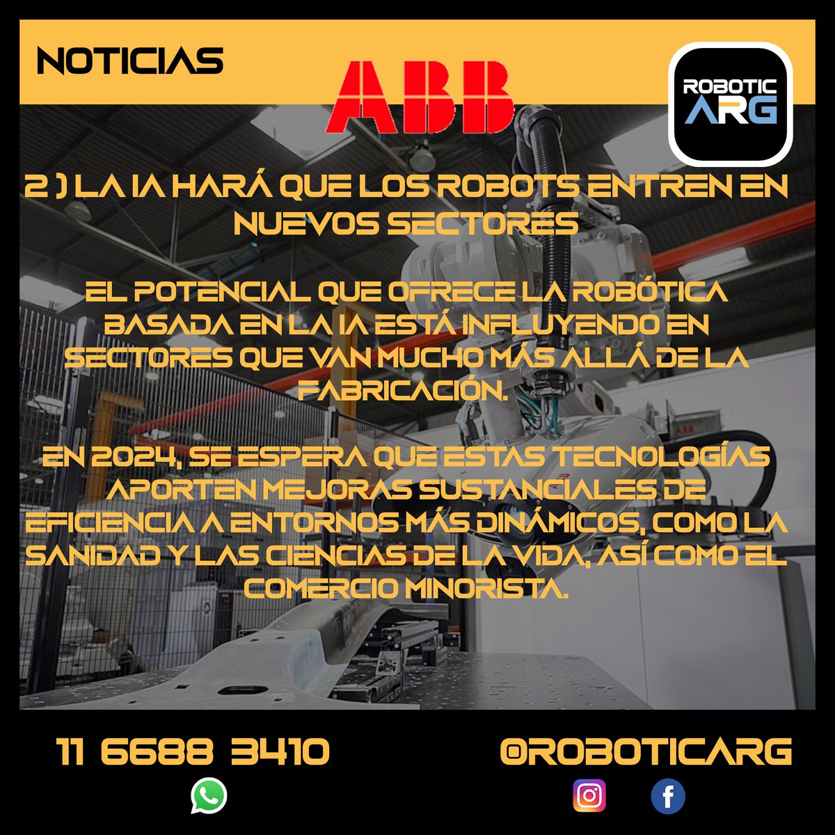 roboticarg's tweet photo. Parte 2 -  La IA hará que los robots entren en nuevos sectores

El potencial que ofrece la robótica basada en la IA está influyendo en sectores que van mucho más allá de la fabricación. 
https://t.co/fLOiCeLlrV https://t.co/OZO4U0WkPk
