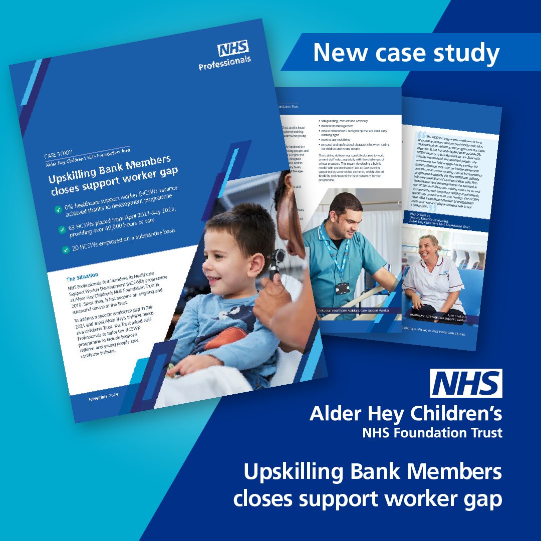 Find out how the implementation of a tailored healthcare support worker development (HCSWD) programme resulted in a newly trained and engaged HCSW workforce at @AlderHey : nhsprofessionals.nhs.uk/-/media/corpor…