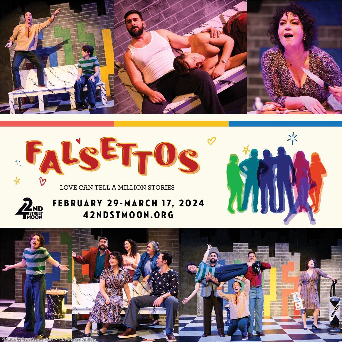 Last chance to experience with our friends at 42nd Street Moon Theater an unforgettable journey through the laughter, tears, and melodies of an extraordinary modern family, FALSETTOS, this week through March 17th at 42nd Street Moon Theater!

42ndstmoon.org