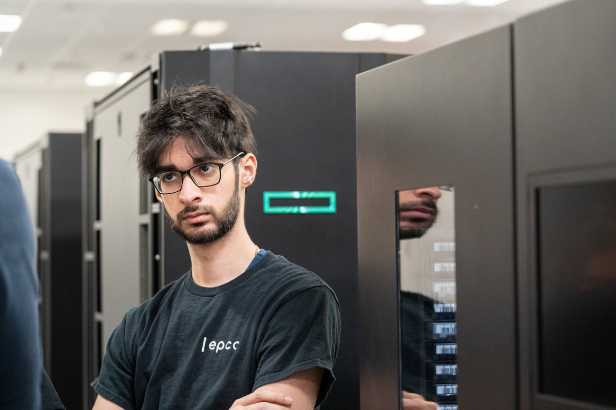 teamepcc's tweet photo. Exciting times for the team! 🚀 We dove deep into hardware components for #ISC24 SCC prep, at our visit to the ACF. Got up close with ARCHER2, our competition cluster and more. Big thanks to the @EPCCed's ACF team and @HPE_HPC. 

@ISChpc, @hpccouncil, #ISC24_SCC, #HPC https://t.co/D2BgKe0wW7