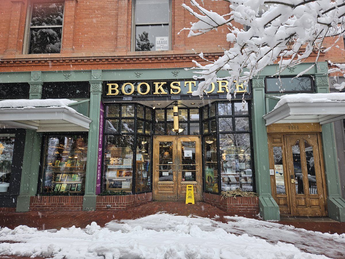 It's a snowy wet day out there, and if you're going to be out and about in @downtownboulder (walking carefully!), stop in and see us, because we're OPEN! We'll likely stay open until 5pm today.