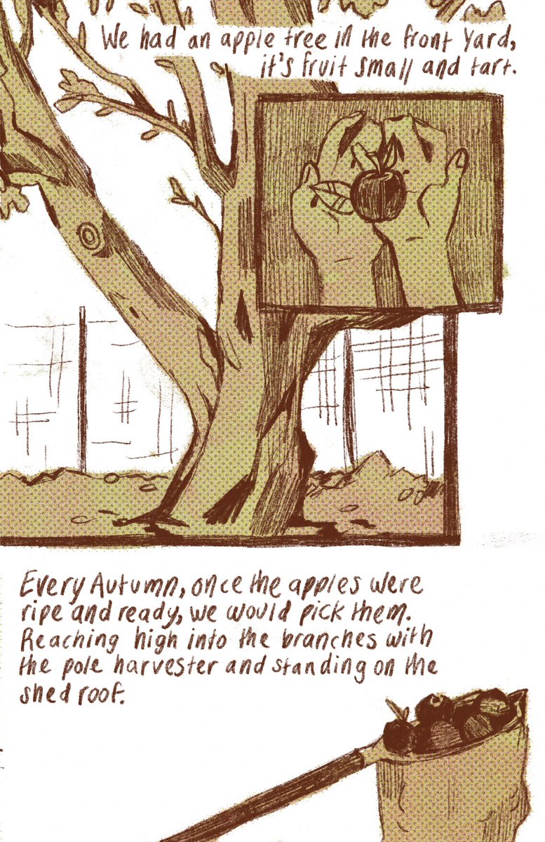 Applesauce, a short zine about nostalgia and also apples #illustration #zine #artzine #bookarts 1/3