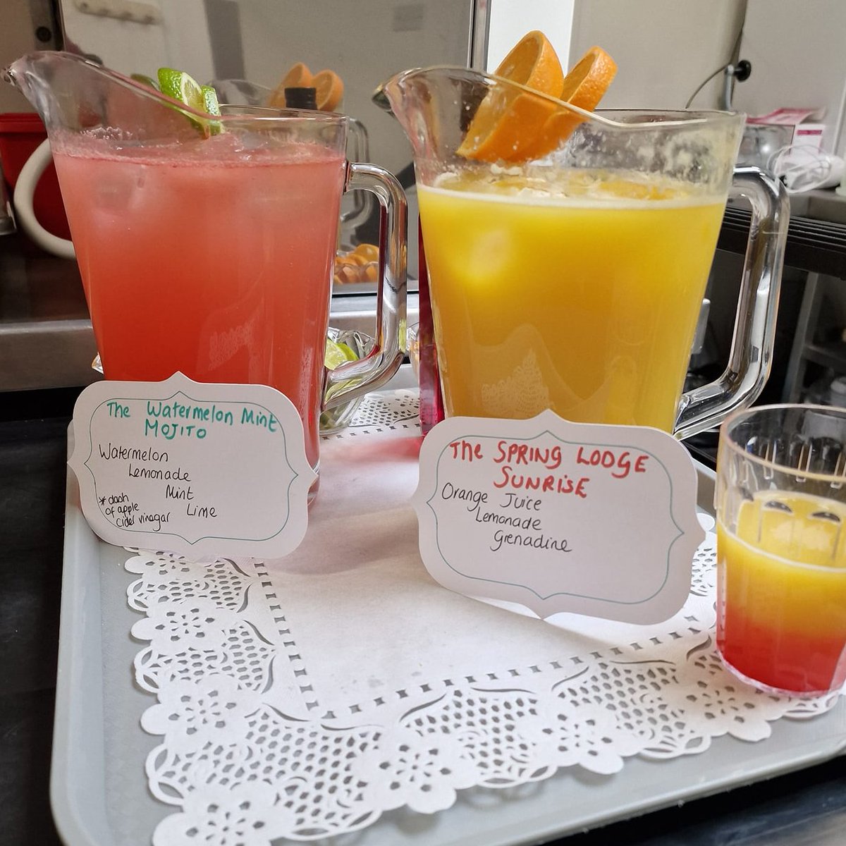 What a lovely spring day! What could be more refreshing than one of these mocktails, coincidentally from our Spring Lodge care home in Clacton. A Spring Lodge Surprise and a Watermelon Mint Mojito. Great for #nutritionandhydrationweek too - eh @NHWeek?! #socialcare #Clacton