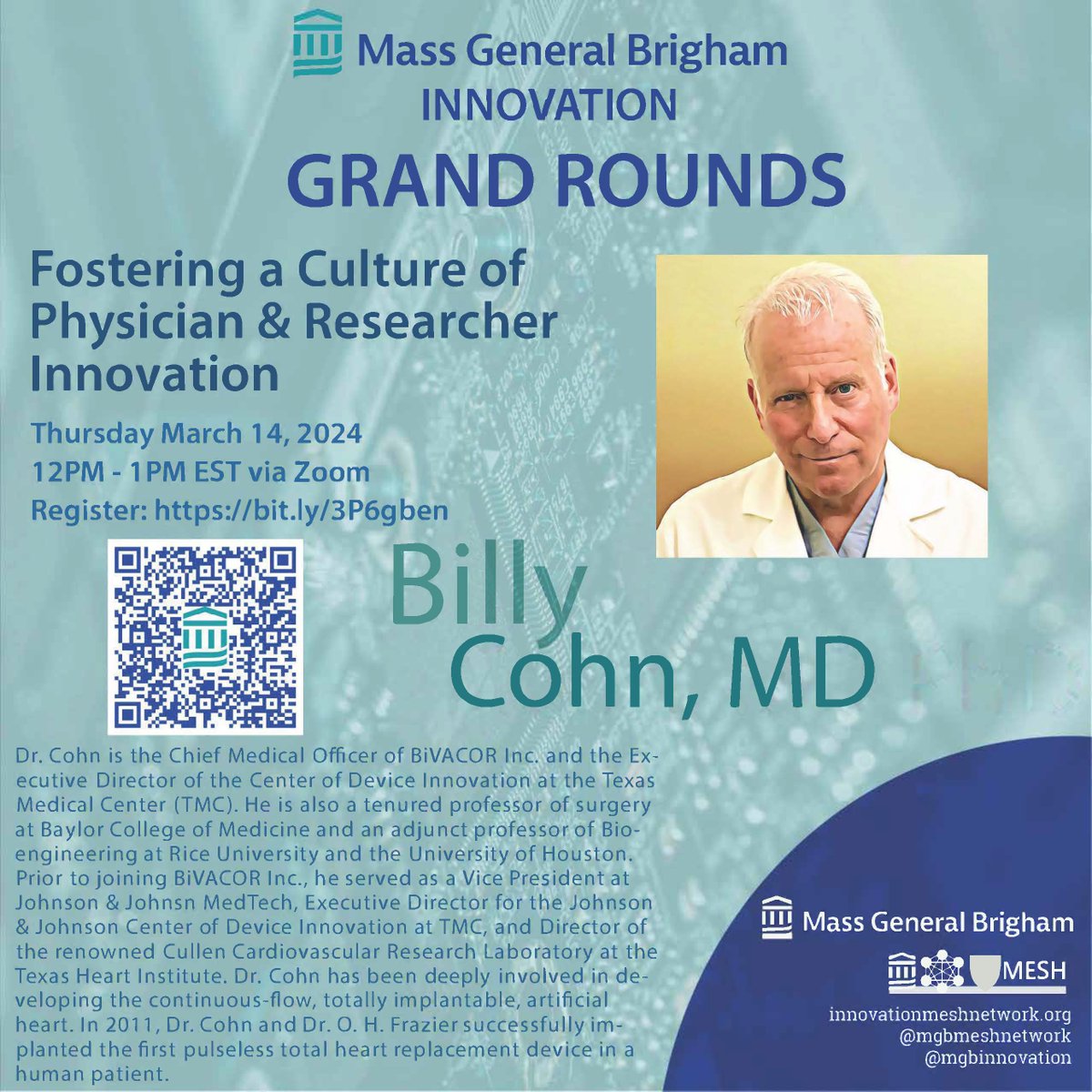 Medical Device Innovation 101: Illuminating talk at <a href="/MGBInnovation/">Mass General Brigham Innovation</a> <a href="/meshincubator/">MESH Incubator™ at Mass General Brigham</a> from Billy Cohn MD - legendary medical inventor! #Innovation