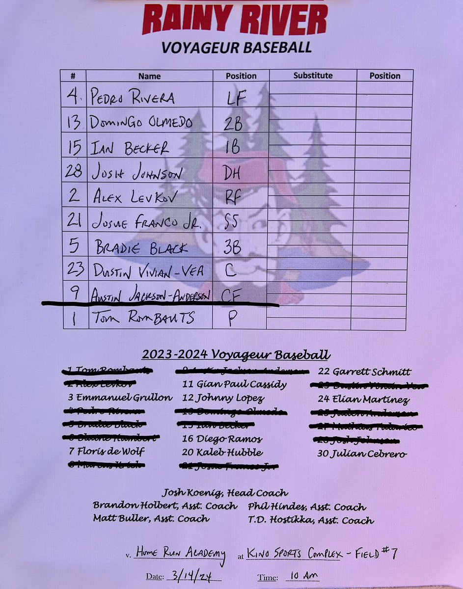 After the off day, the team takes on Home Run Sports Academy for a DH starting at 10 AM (MST). The game can be seen LIVE ONLY on Voyageur Athletics YouTube page! Go Voyageurs!🖤⚾️❤️