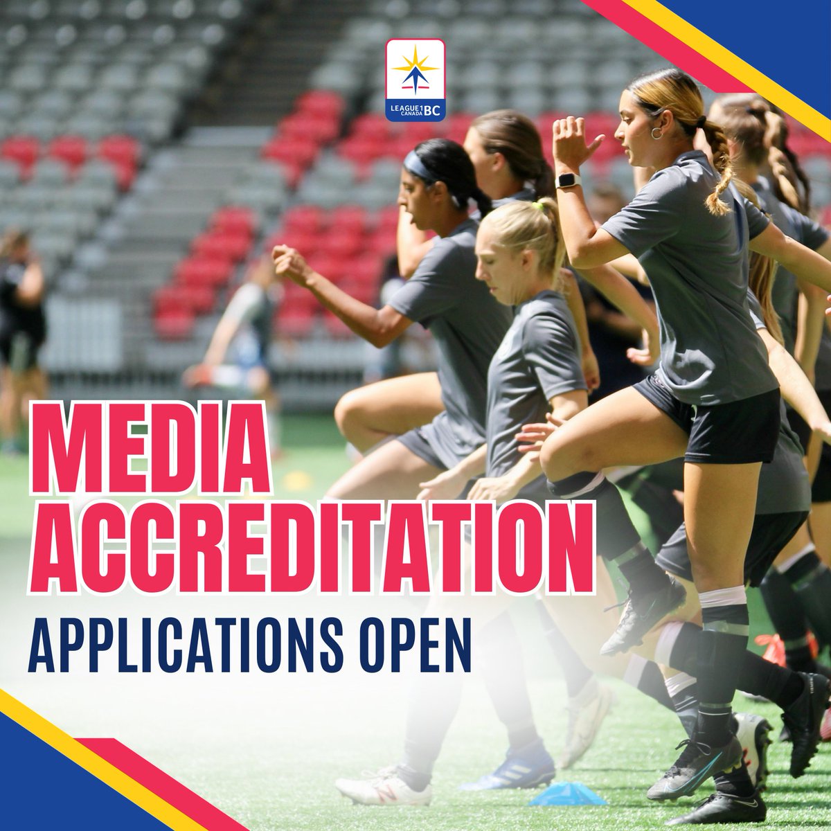 Media accreditation applications are OPEN! 📥 Apply to cover the third season of League1 BC and tell the story of Pro-Am soccer in the province. Form 👉 sport.li/nk-l1bcma3 More info 👉 sport.li/l1bcma3i #L1BC