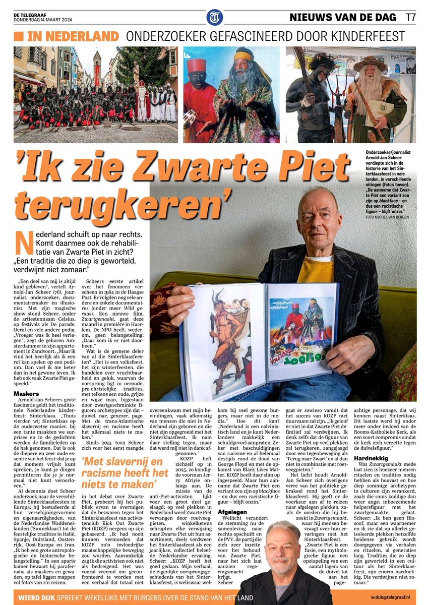 In de Telegraaf vandaag: