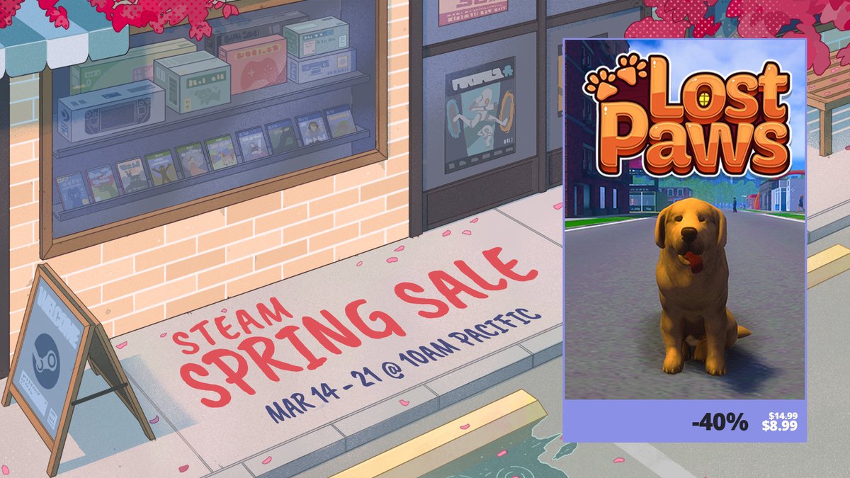 Lost Paws is on the #SteamSpringSale! 🐶🌻 Get into #doggo adventures for 40% off here: store.steampowered.com/app/2027590/Lo… #indiegame #gaming