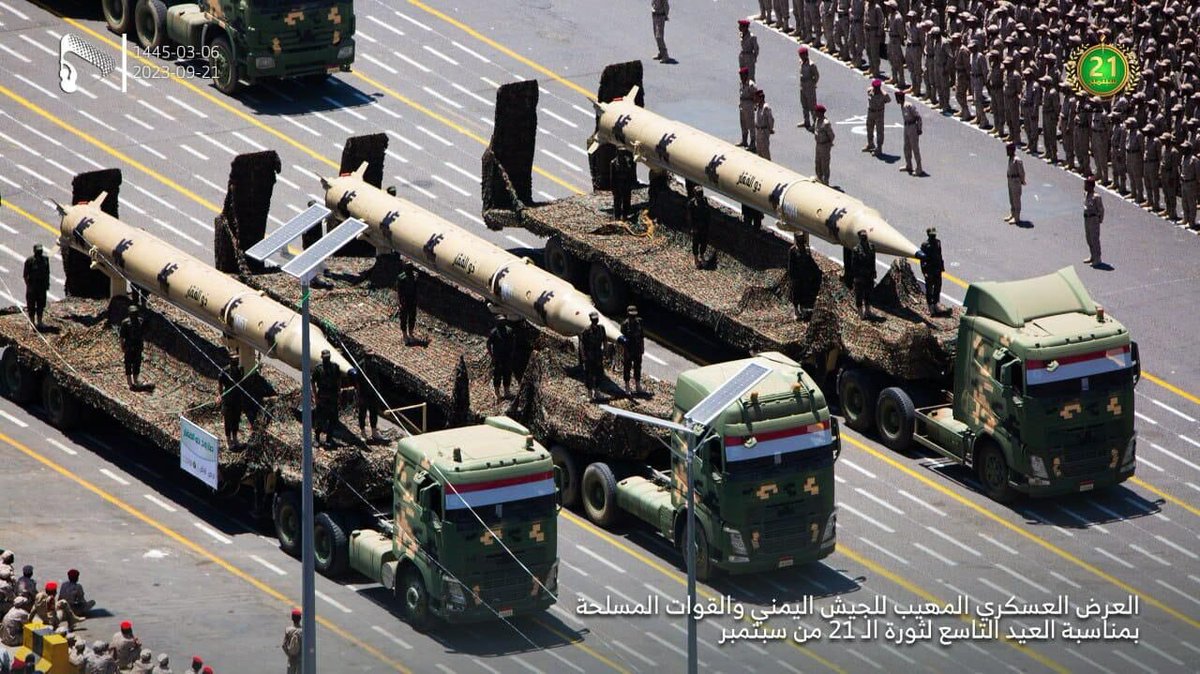 BRICSinfo's tweet photo. JUST IN: Houthis successfully tests hypersonic missiles and plan to use them for attacks on Israel.

"Our enemies, friends, and our people will see the level of achievements that will put our country among the few in the world with these capabilities." https://t.co/7EJfkfNRPG