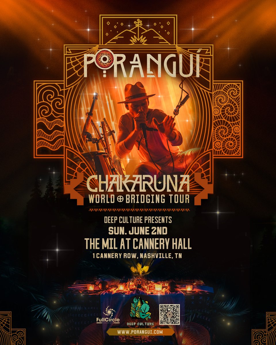 Embark on a transcendent journey with the world-renowned musician, healer, and educator @porangui, when he comes to Nashville on June 2nd! 🎟️TICKETS ON SALE NOW: bit.ly/3IWQWIl