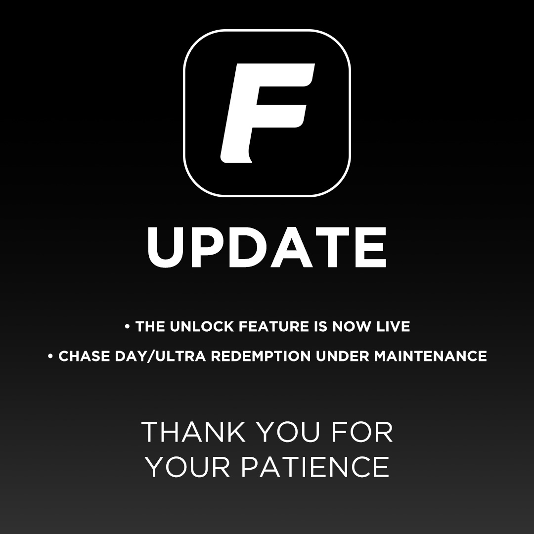 FiGPiN APP Maintenance: Hello Everyone! The Unlock Feature is now live for the FiGPiN APP. We are still working on getting Chase Day and all ultra redemption features up and running, so please stay tuned for another update announcement. We thank everyone for their patience.